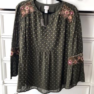 Chico's Peasant Top - Size 2 NWT